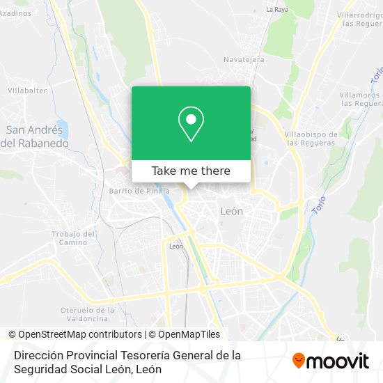Dirección Provincial Tesorería General de la Seguridad Social León map