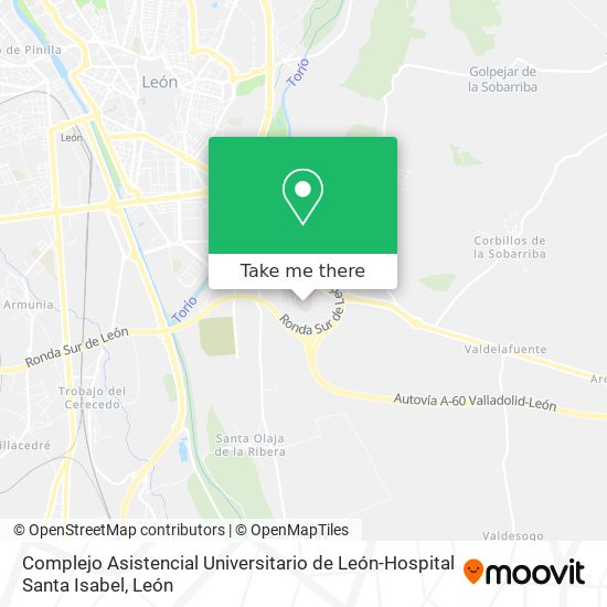 Complejo Asistencial Universitario de León-Hospital Santa Isabel map