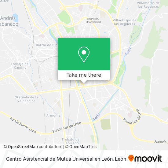 Centro Asistencial de Mutua Universal en León map