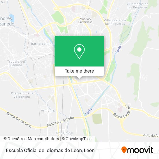 mapa Escuela Oficial de Idiomas de Leon