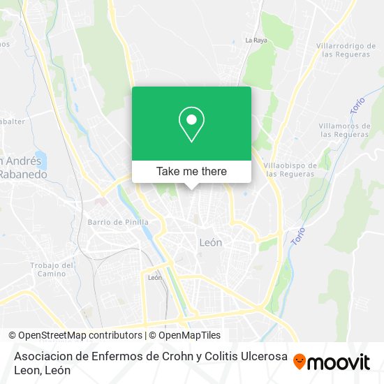 mapa Asociacion de Enfermos de Crohn y Colitis Ulcerosa Leon