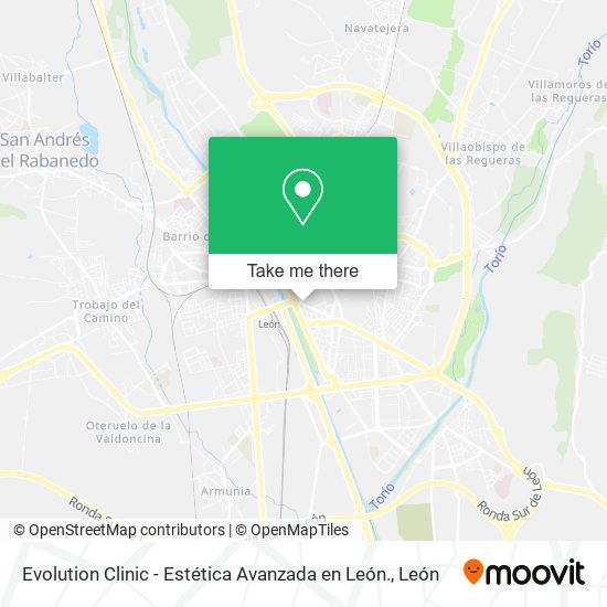 mapa Evolution Clinic - Estética Avanzada en León.