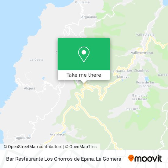 Bar Restaurante Los Chorros de Epina map