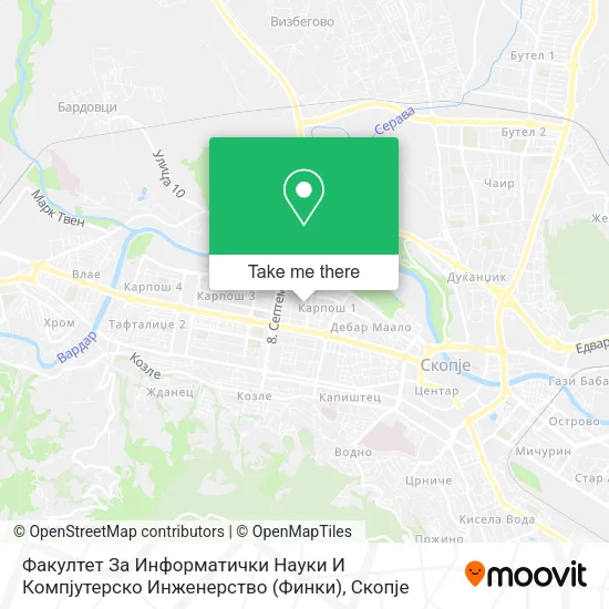 Факултет За Информатички Науки И Компјутерско Инженерство (Финки) map