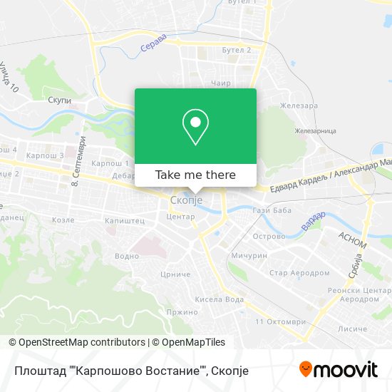 Плоштад ""Карпошово Востание"" map