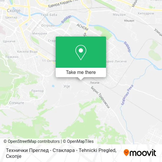 Технички Преглед - Стаклара - Tehnicki Pregled map