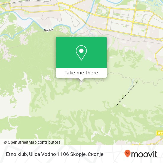 Etno klub, Ulica Vodno 1106 Skopje map