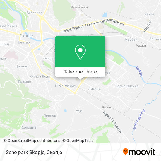 Seno park Skopje map