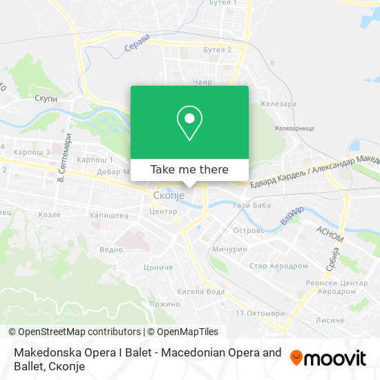 Makedonska Opera I Balet - Macedonian Opera and Ballet mapa