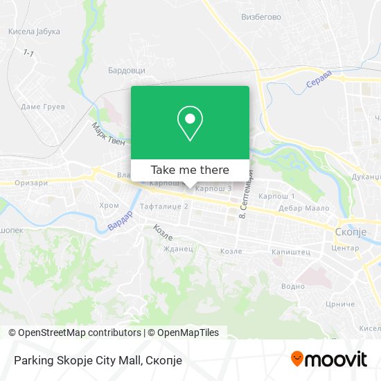 Parking Skopje City Mall map