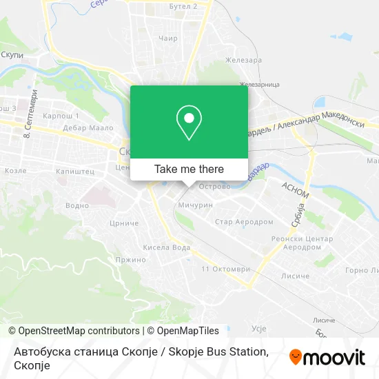 Автобуска станица Скопје / Skopje Bus Station map