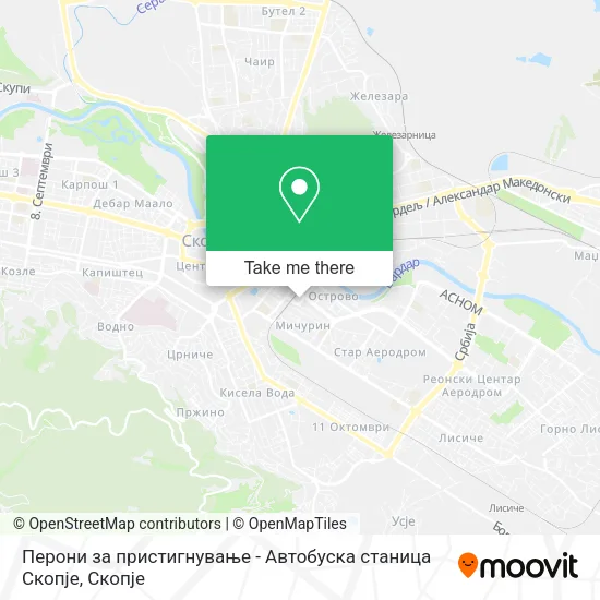 Перони за пристигнување - Автобуска станица Скопје map
