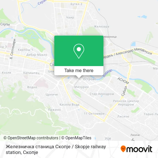 Железничка станица Скопје / Skopje railway station map