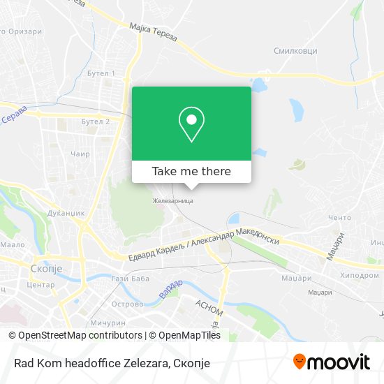 Rad Kom headoffice Zelezara map