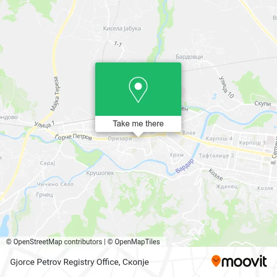Gjorce Petrov Registry Office map