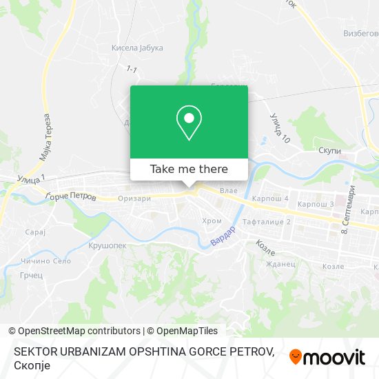 SEKTOR URBANIZAM OPSHTINA GORCE PETROV map