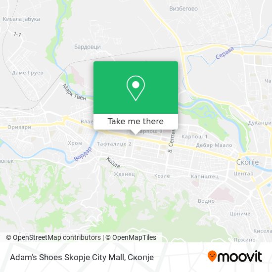 Adam's Shoes Skopje City Mall map