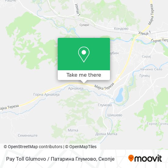 Pay Toll Glumovo / Патарина Глумово map