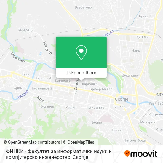 ФИНКИ - Факултет за информатички науки и компјутерско инженерство map