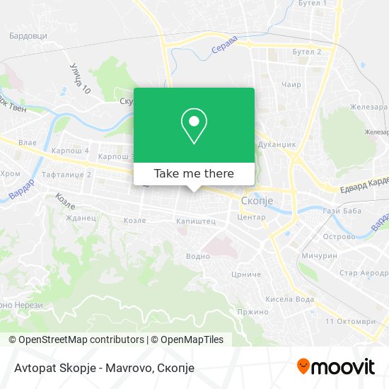 Avtopat Skopje - Mavrovo map