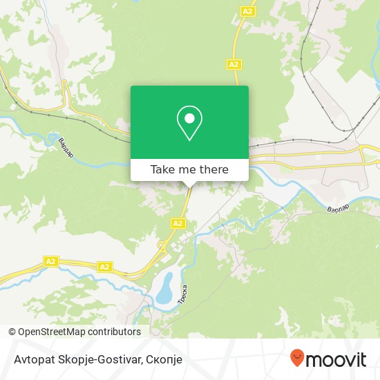 Avtopat Skopje-Gostivar mapa