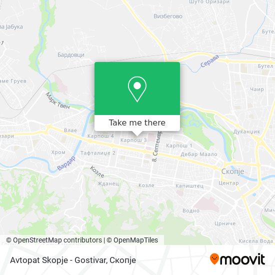 Avtopat Skopje - Gostivar mapa