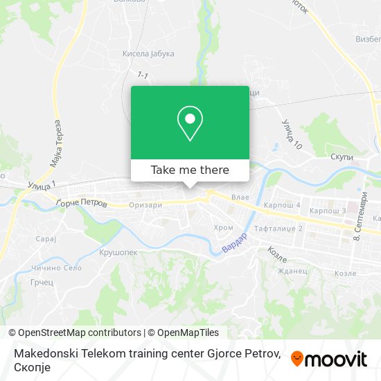Makedonski Telekom training center Gjorce Petrov map