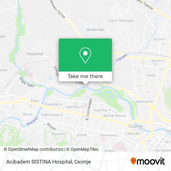 Acibadem SISTINA Hospital map