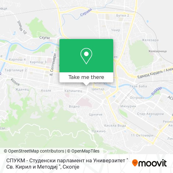 СПУКМ - Студенски парламент на Универзитет " Св. Кирил и Методиј " map