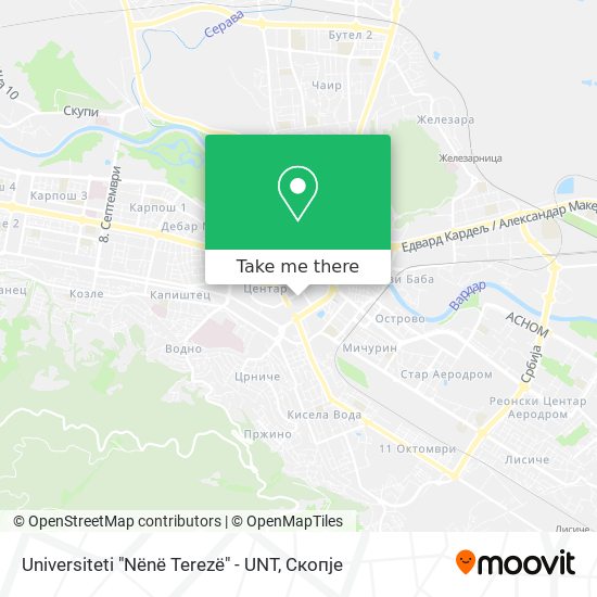 Universiteti "Nënë Terezë" - UNT map