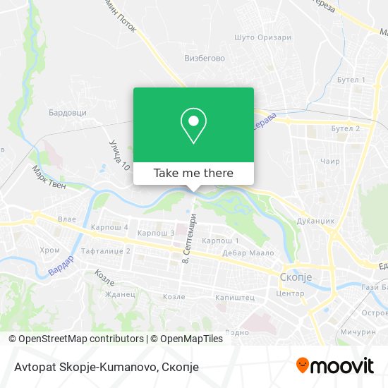 Avtopat Skopje-Kumanovo mapa