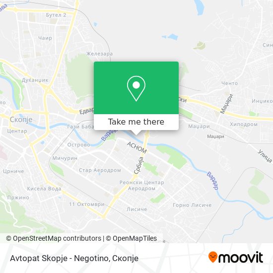 Avtopat Skopje - Negotino map