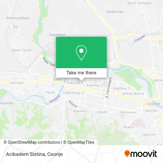 Acibadem Sistina map