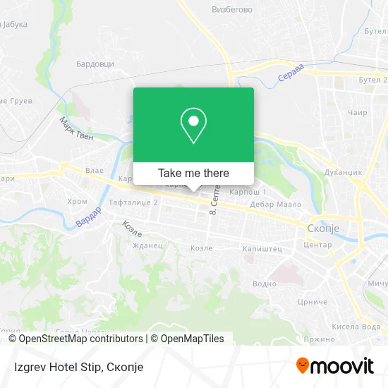 Izgrev Hotel Stip map