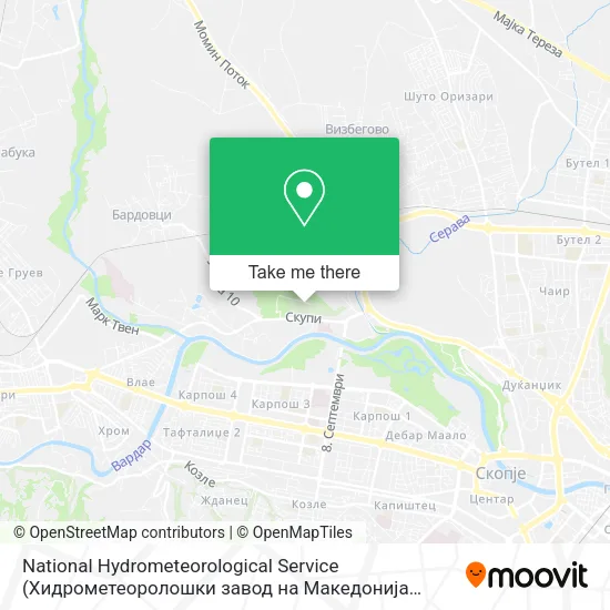 National Hydrometeorological Service (Хидрометеоролошки завод на Македонија (УХМР)) map