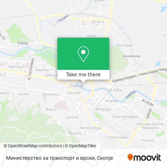 Министерство за транспорт и врски mapa