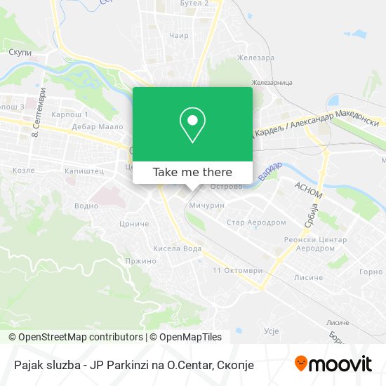 Pajak sluzba - JP Parkinzi na O.Centar map
