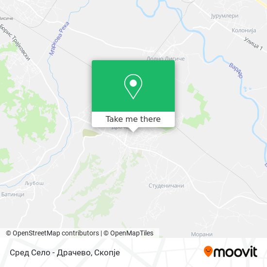 Сред Село - Драчево mapa