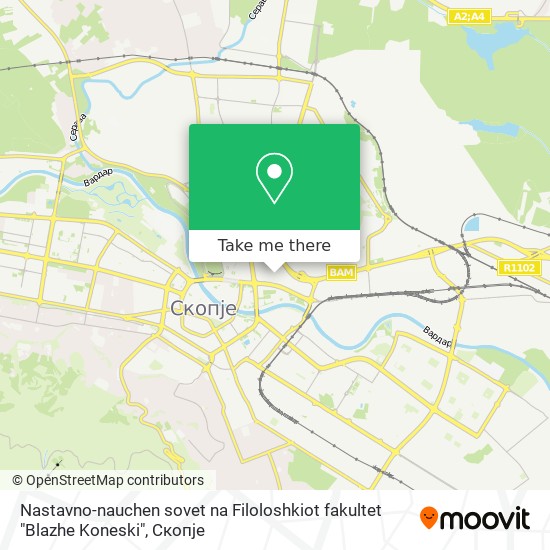 Nastavno-nauchen sovet na Filoloshkiot fakultet "Blazhe Koneski" map