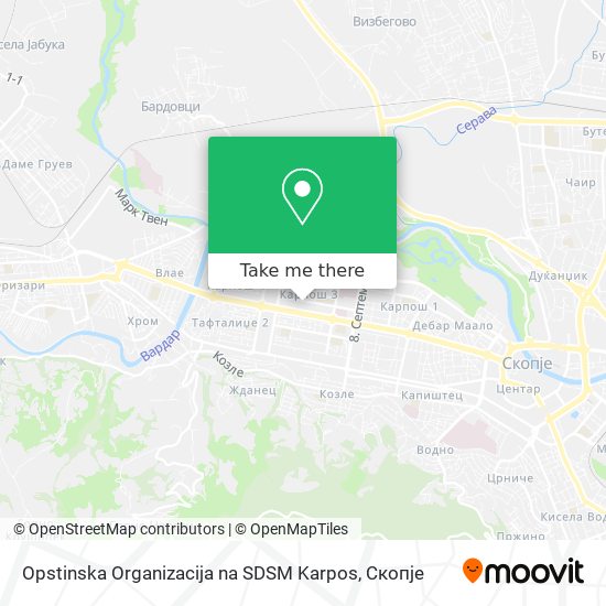 Opstinska Organizacija na SDSM Karpos map