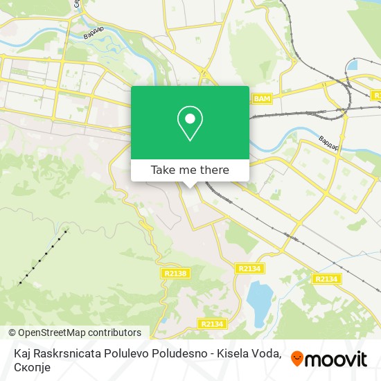 Kaj Raskrsnicata Polulevo Poludesno - Kisela Voda map