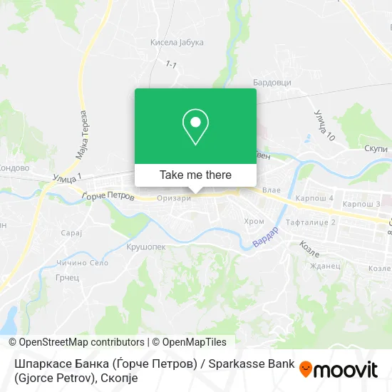 Шпаркасе Банка (Ѓорче Петров) / Sparkasse Bank (Gjorce Petrov) map