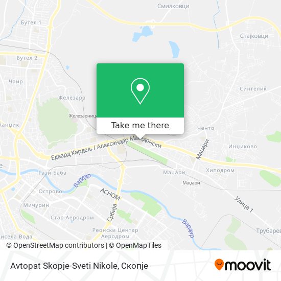 Avtopat Skopje-Sveti Nikole map