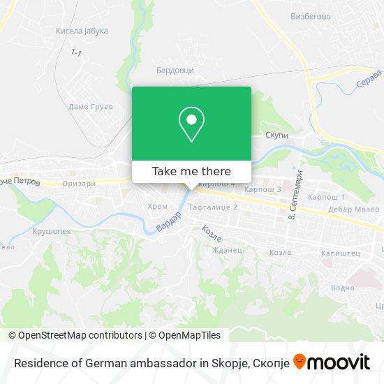Residence of German ambassador  in Skopje map