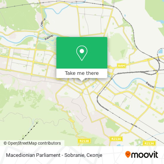 Macedionian Parliament - Sobranie map
