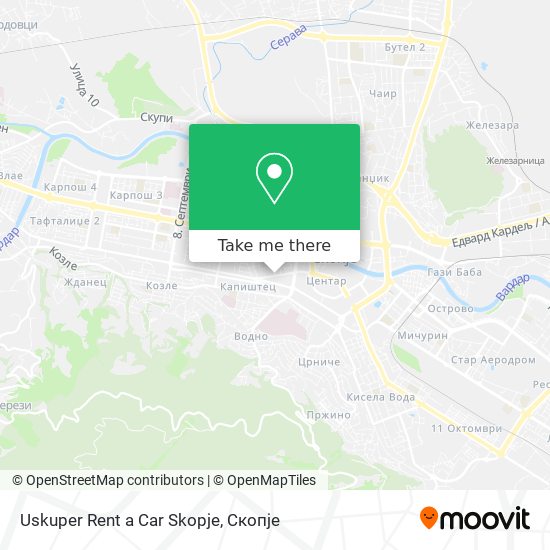 Uskuper Rent a Car Skopje mapa