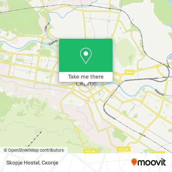 Skopje Hostel map