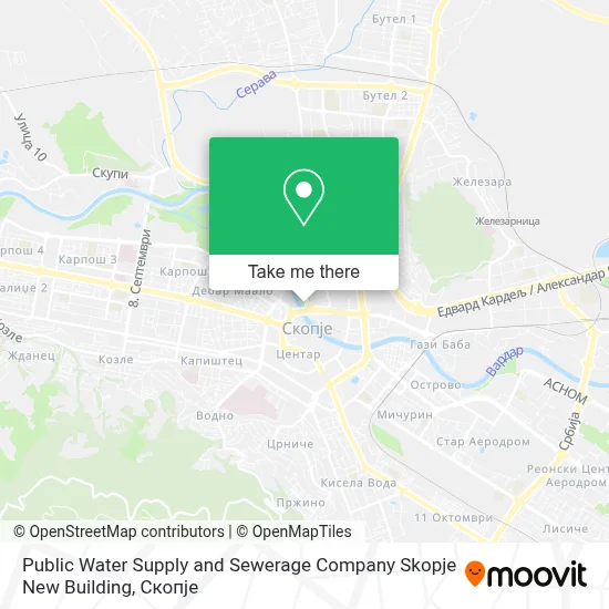 Public Water Supply and Sewerage Company Skopje New Building map