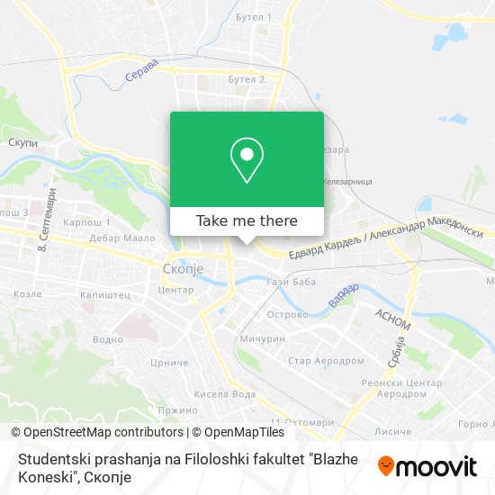 Studentski prashanja na Filoloshki fakultet "Blazhe Koneski" map