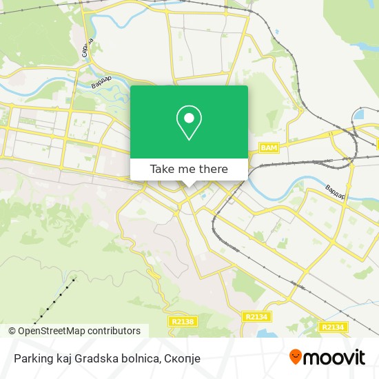 Parking kaj Gradska bolnica mapa